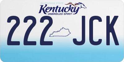 KY license plate 222JCK