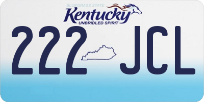 KY license plate 222JCL