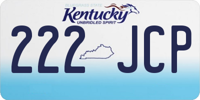 KY license plate 222JCP