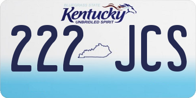 KY license plate 222JCS