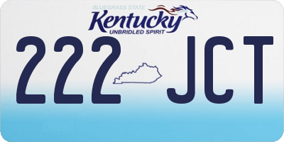 KY license plate 222JCT