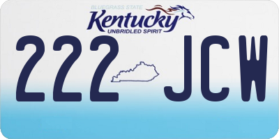 KY license plate 222JCW