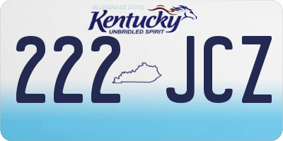 KY license plate 222JCZ