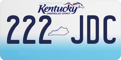 KY license plate 222JDC