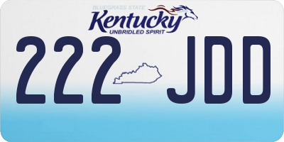 KY license plate 222JDD