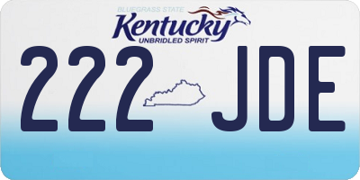KY license plate 222JDE