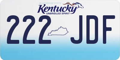 KY license plate 222JDF