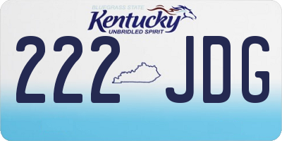 KY license plate 222JDG