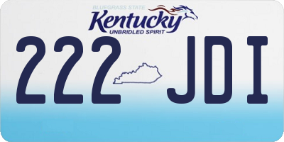 KY license plate 222JDI