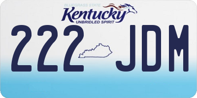 KY license plate 222JDM