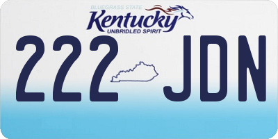 KY license plate 222JDN