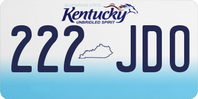KY license plate 222JDO