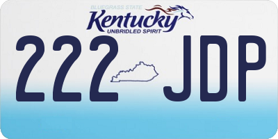 KY license plate 222JDP
