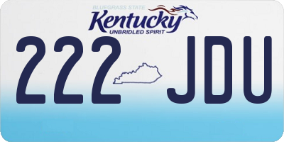 KY license plate 222JDU