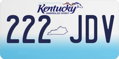 KY license plate 222JDV