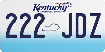 KY license plate 222JDZ