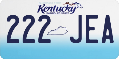 KY license plate 222JEA