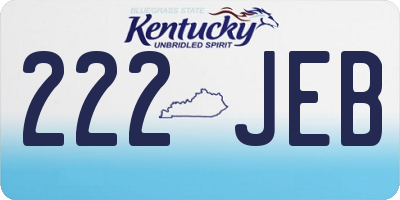 KY license plate 222JEB
