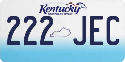 KY license plate 222JEC