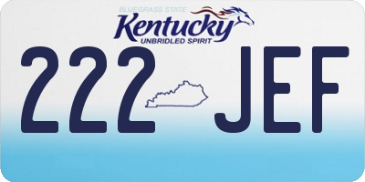 KY license plate 222JEF