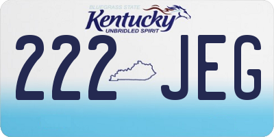 KY license plate 222JEG