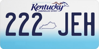 KY license plate 222JEH