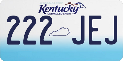 KY license plate 222JEJ