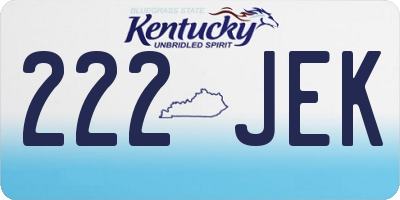 KY license plate 222JEK