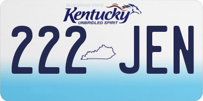 KY license plate 222JEN