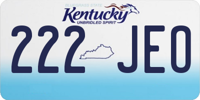 KY license plate 222JEO