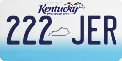 KY license plate 222JER