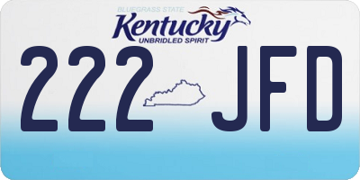 KY license plate 222JFD
