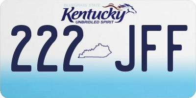 KY license plate 222JFF
