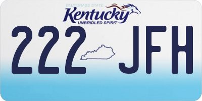 KY license plate 222JFH