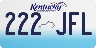 KY license plate 222JFL