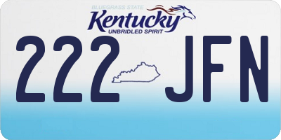 KY license plate 222JFN