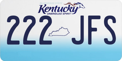 KY license plate 222JFS