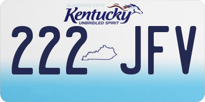 KY license plate 222JFV