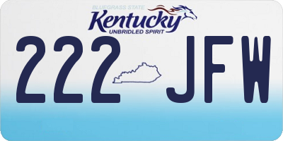 KY license plate 222JFW