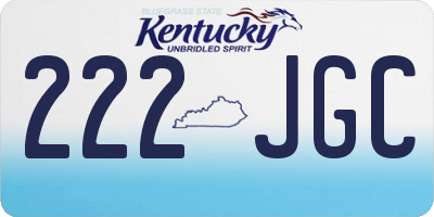 KY license plate 222JGC