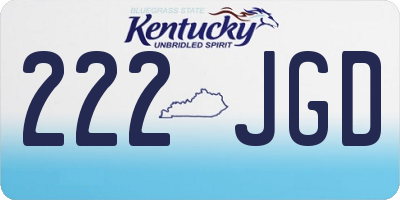 KY license plate 222JGD