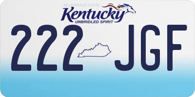 KY license plate 222JGF