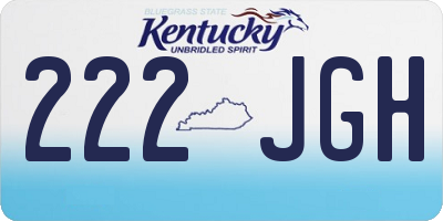 KY license plate 222JGH