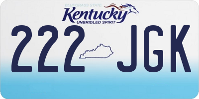 KY license plate 222JGK