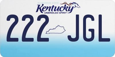 KY license plate 222JGL