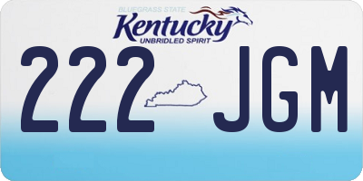 KY license plate 222JGM