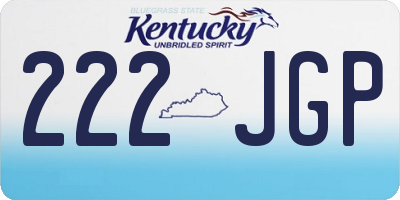 KY license plate 222JGP