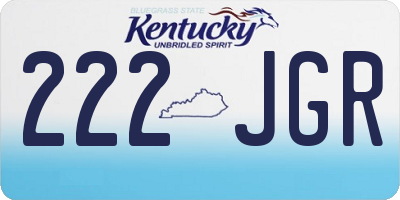 KY license plate 222JGR