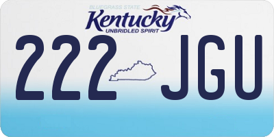KY license plate 222JGU