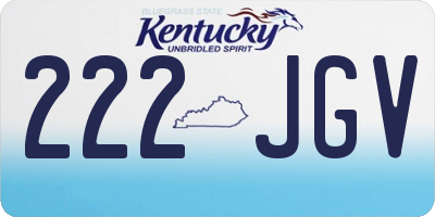 KY license plate 222JGV